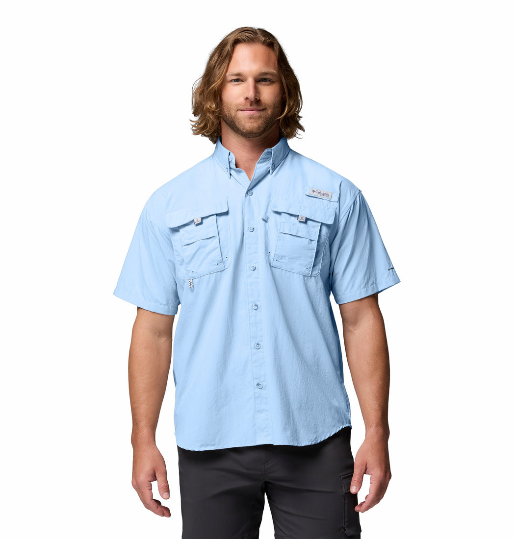 Camisa Para Hombre Manga Corta PFG Bahama™ II Celeste Vestuario