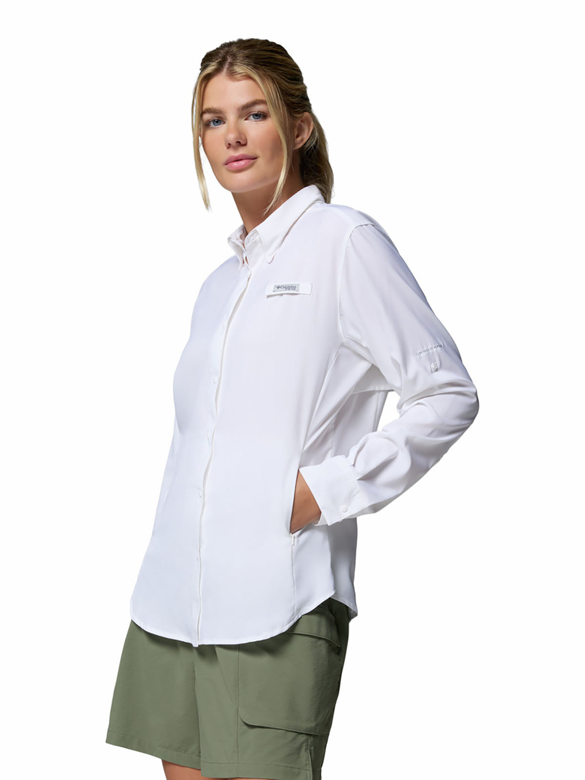 Blusa Manga Larga Mujer PFG Tamiami™ II Blanca