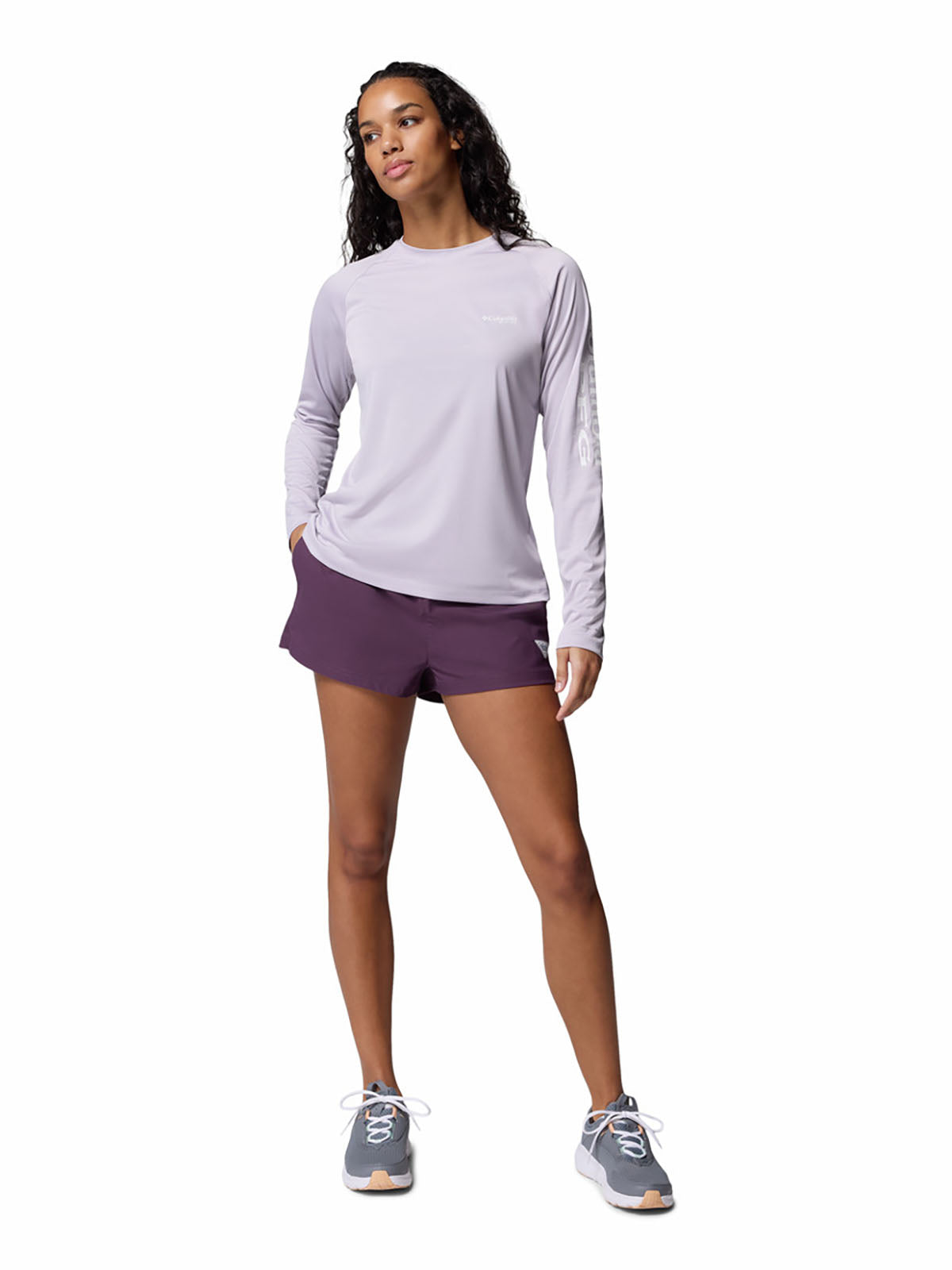 Polo Mujer Manga Larga PFG Tidal Tee™ II Lila