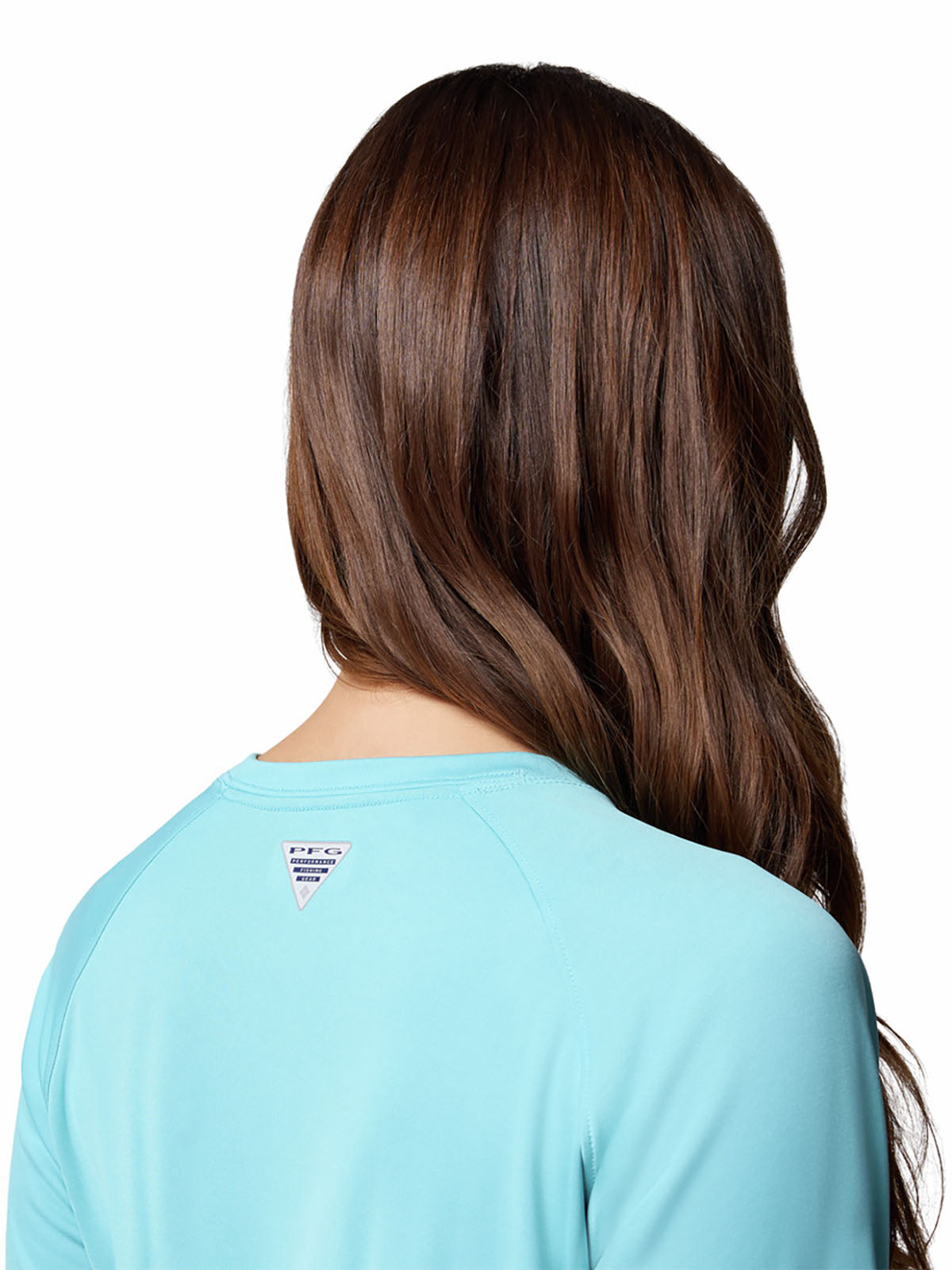 Polo Mujer Manga Larga PFG Tidal Tee™ II Celeste