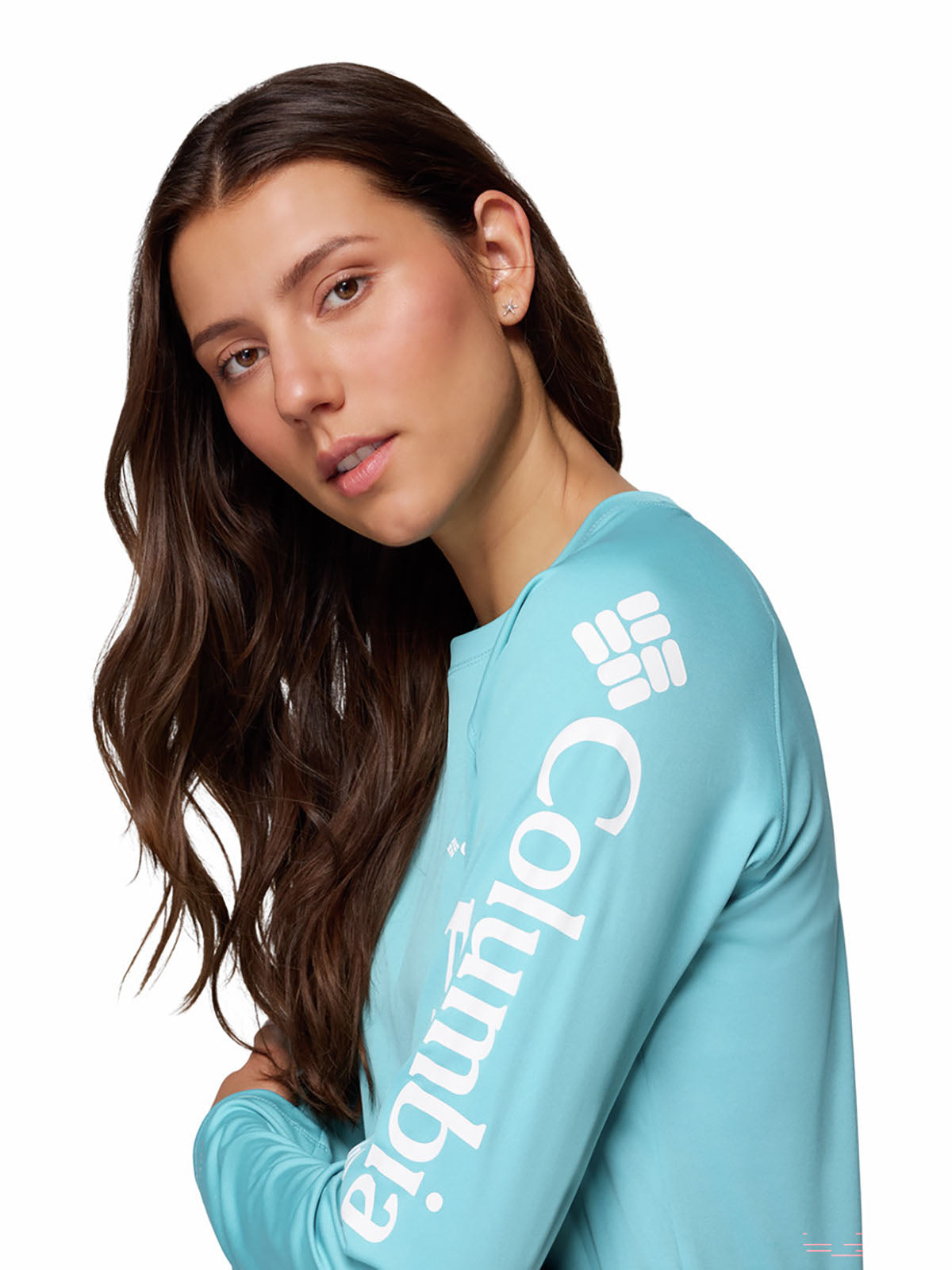 Polo Mujer Manga Larga PFG Tidal Tee™ II Celeste