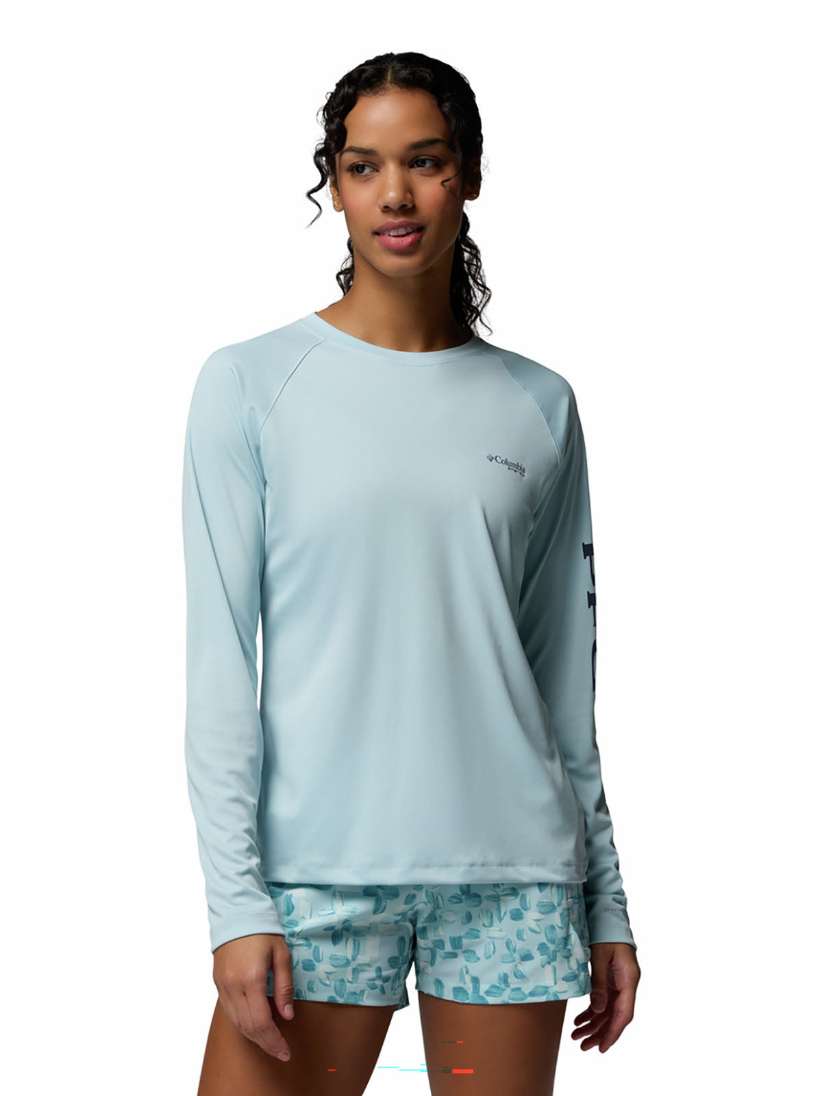 Polo Manga Larga Mujer PFG Tidal Tee™ II Celeste