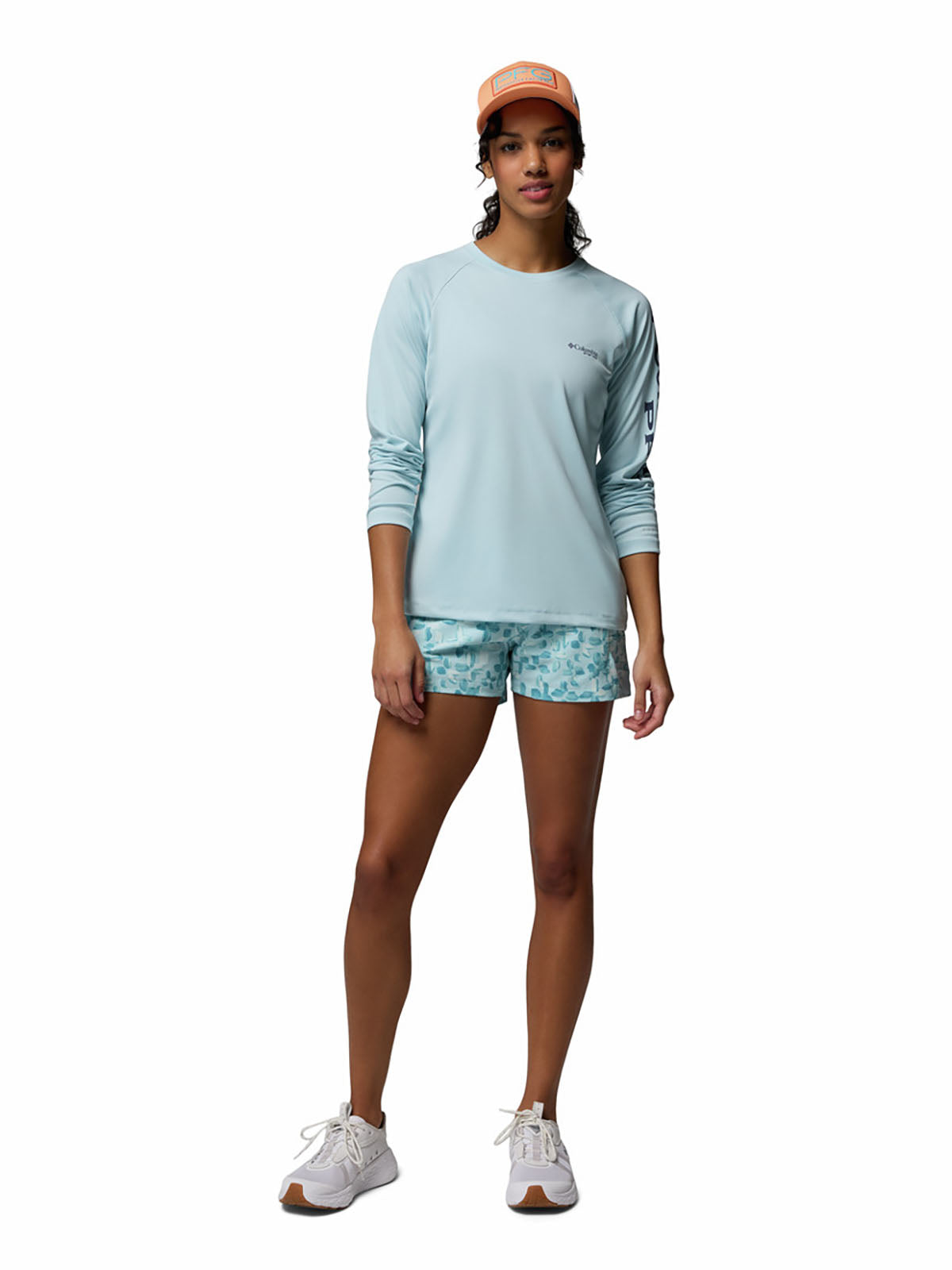 Polo Manga Larga Mujer PFG Tidal Tee™ II Celeste