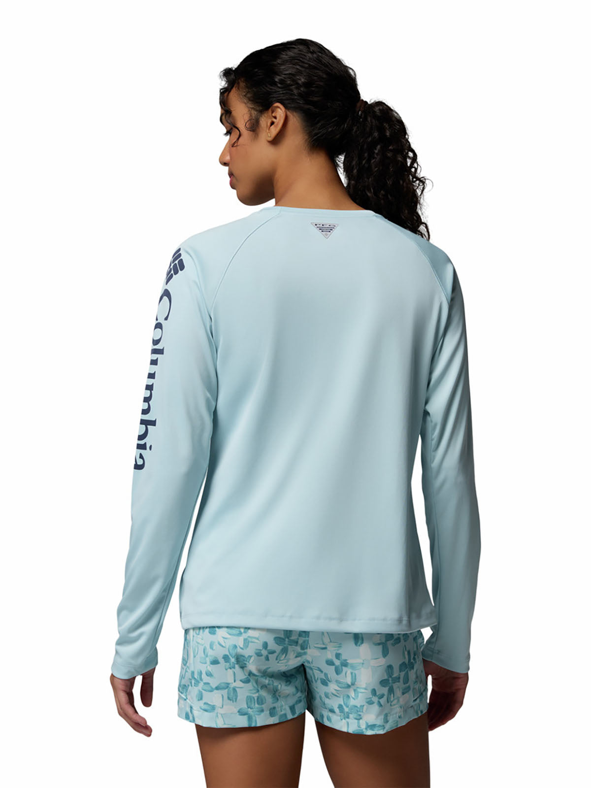 Polo Manga Larga Mujer PFG Tidal Tee™ II Celeste
