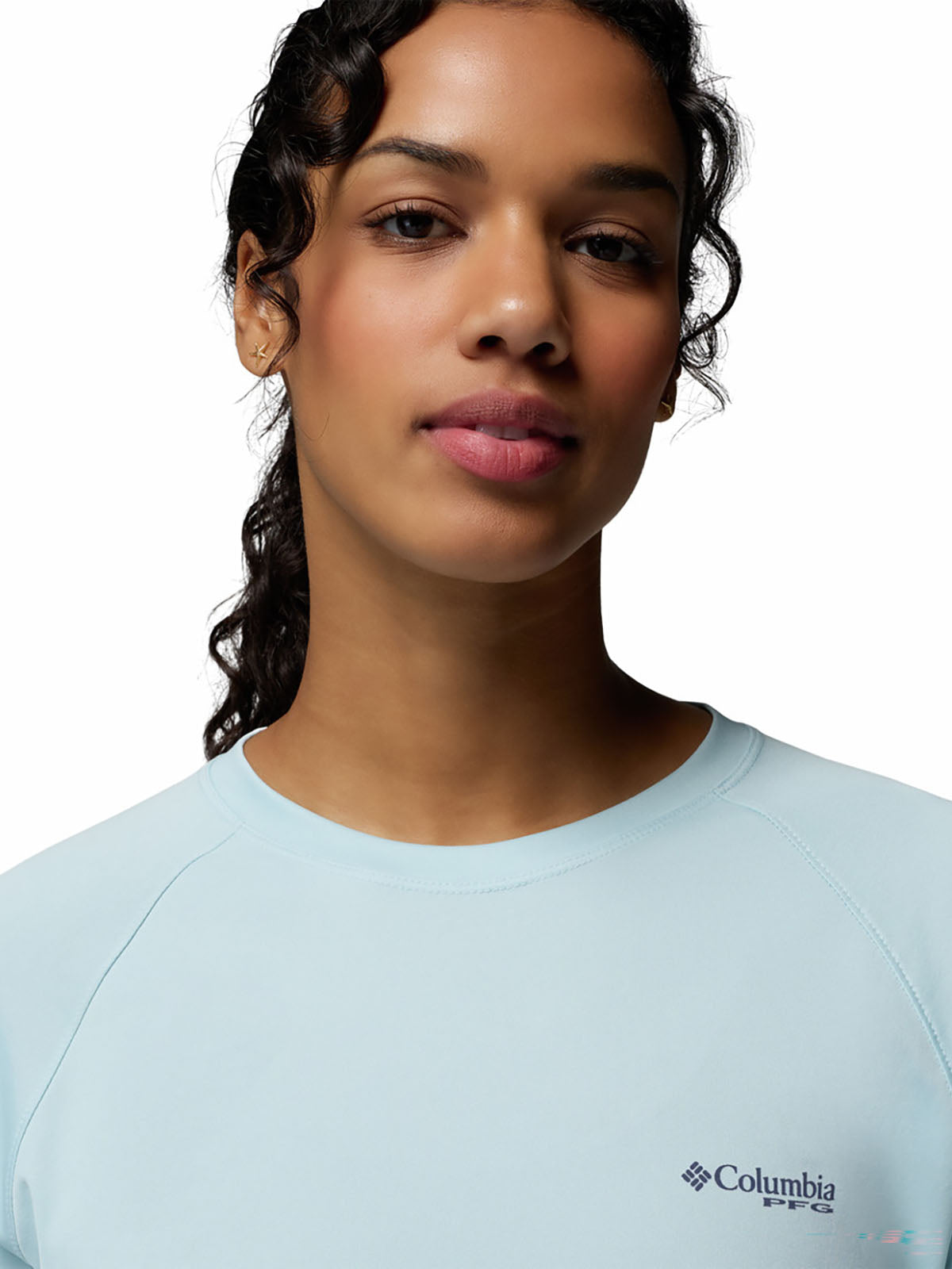 Polo Manga Larga Mujer PFG Tidal Tee™ II Celeste