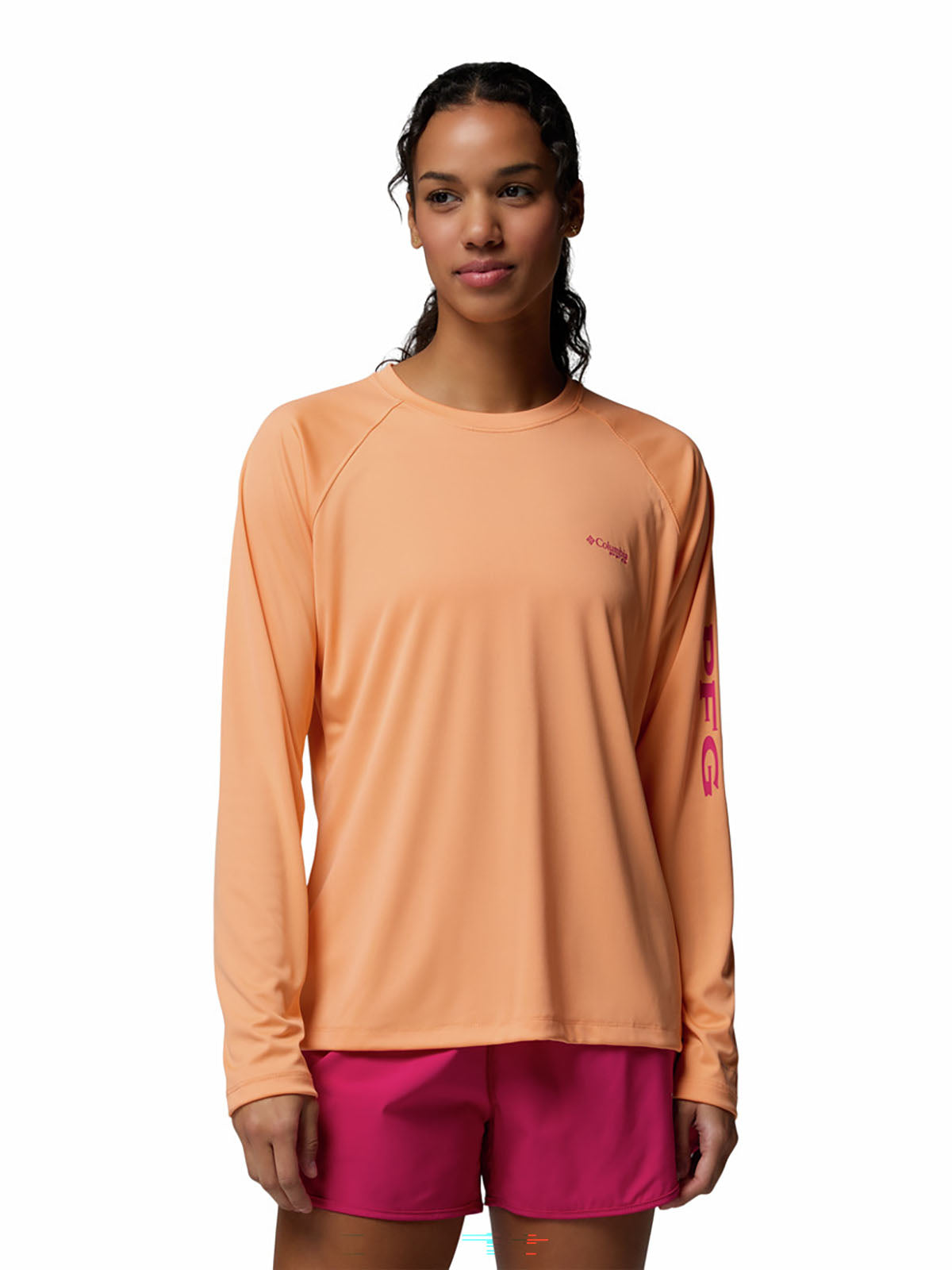 Polo Manga Larga Mujer PFG Tidal Tee™ II Naranja
