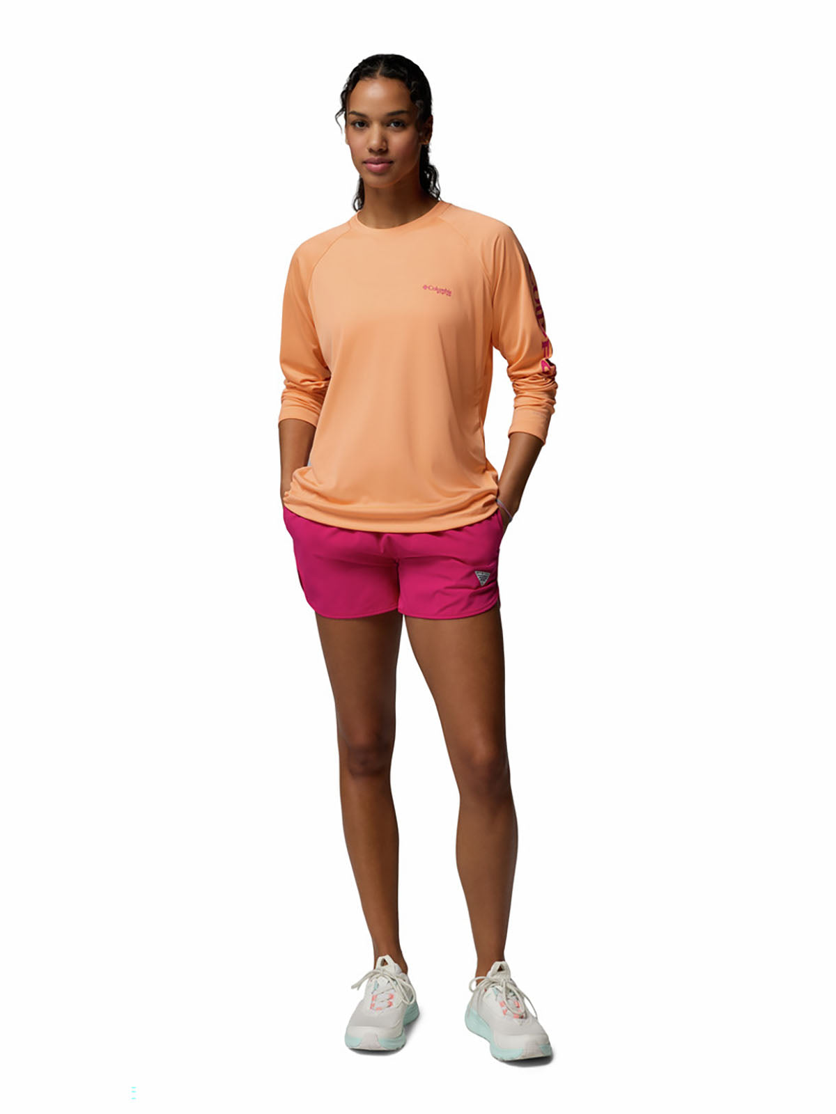 Polo Manga Larga Mujer PFG Tidal Tee™ II Naranja