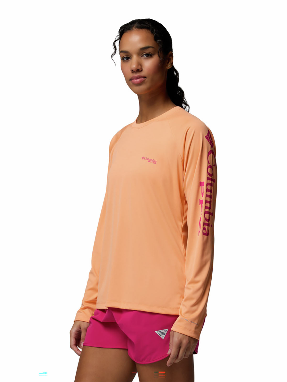 Polo Manga Larga Mujer PFG Tidal Tee™ II Naranja