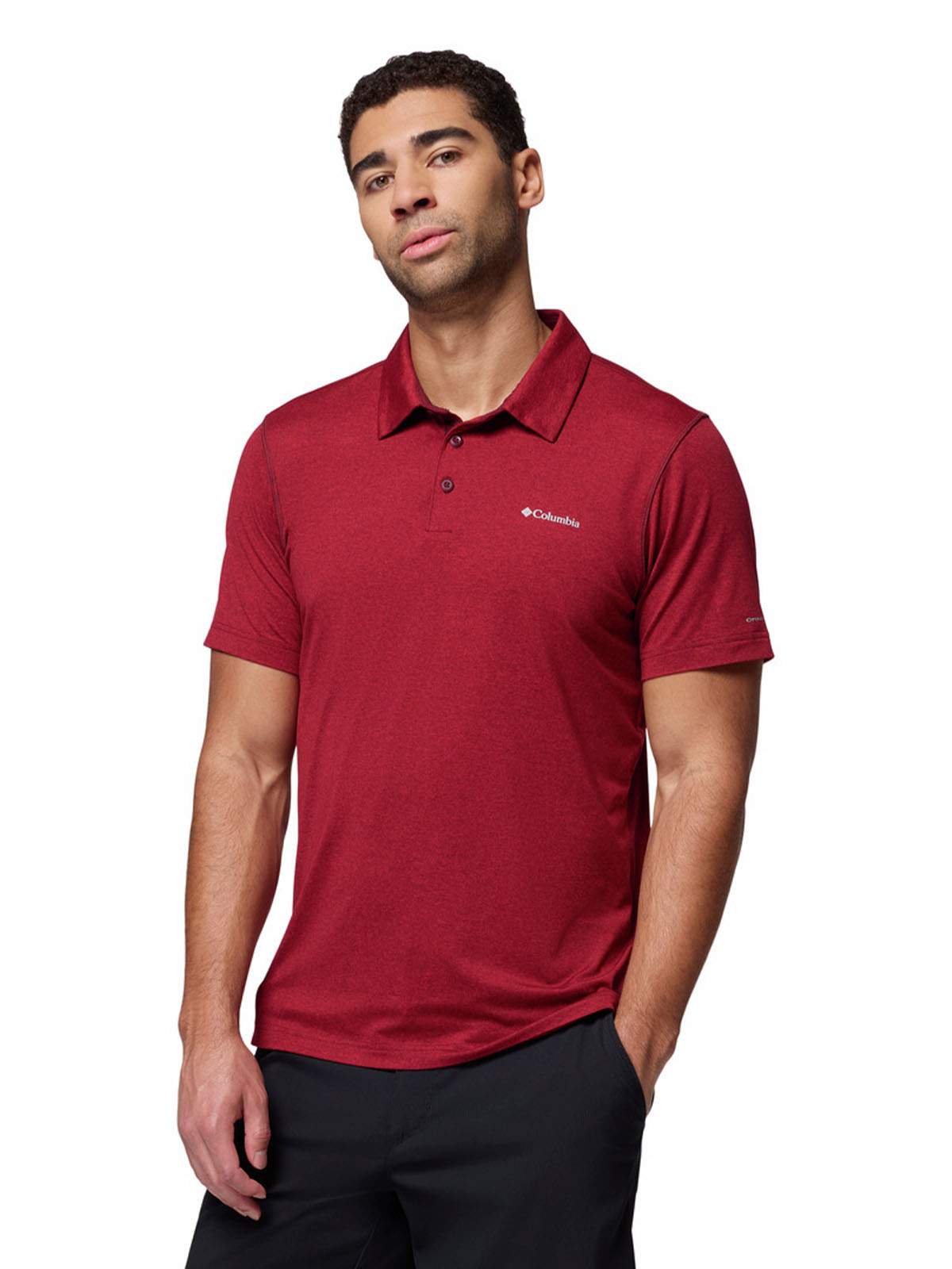 Polo Hombre Pique Tech Trail™ Guinda