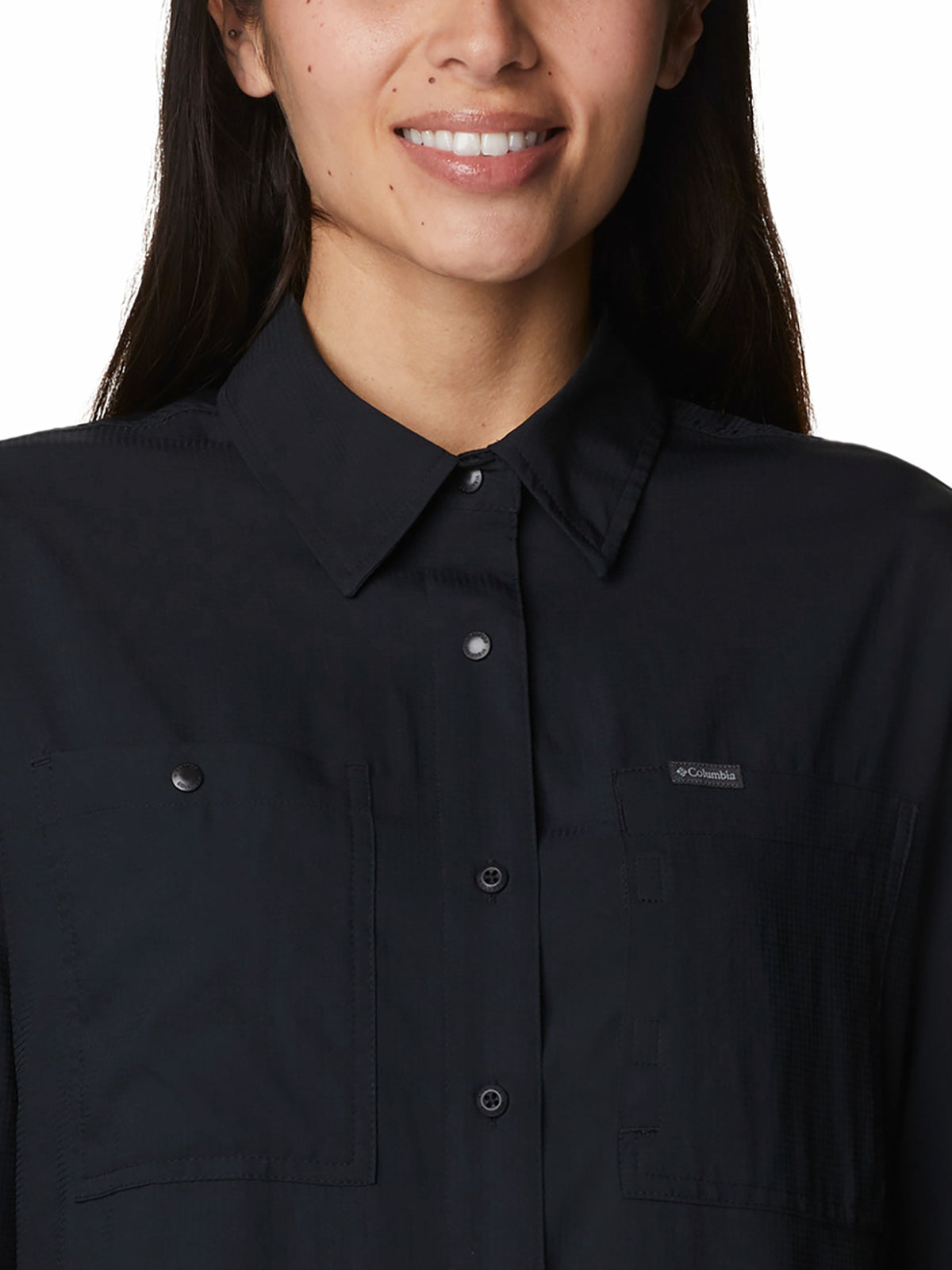 blusa-para-mujer-manga-larga-silver-ridge-utility-negro-columbia-2033341-xp9