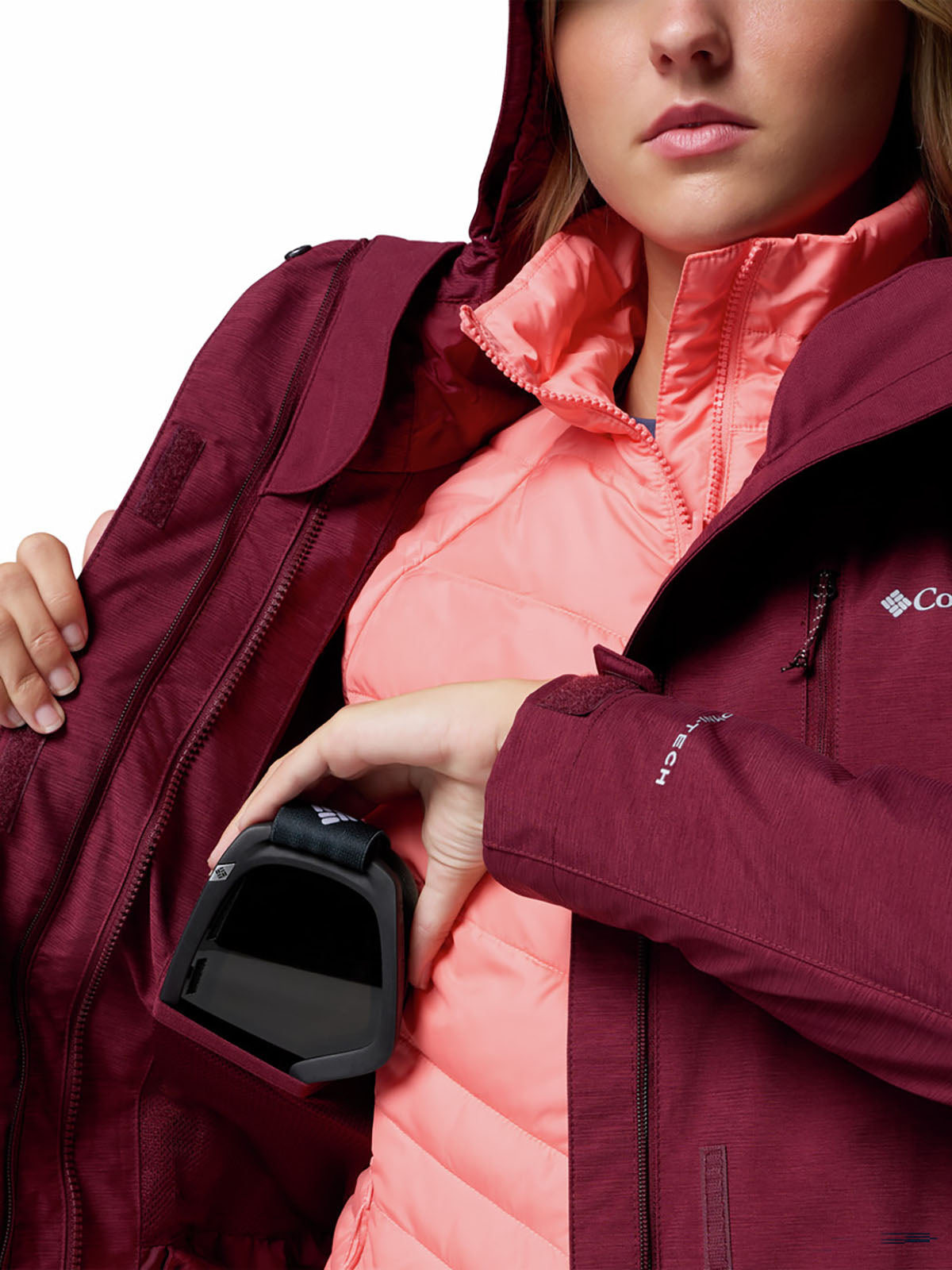 Casaca 3 En 1 Mujer Whirlibird™ V Guinda