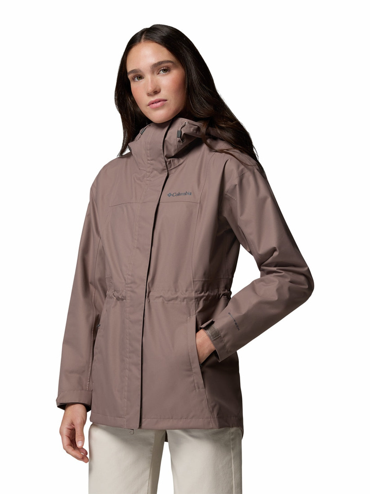 casaca-impermeable-larga-mujer-hikeboundtm-ii-2113901-2oo-marron