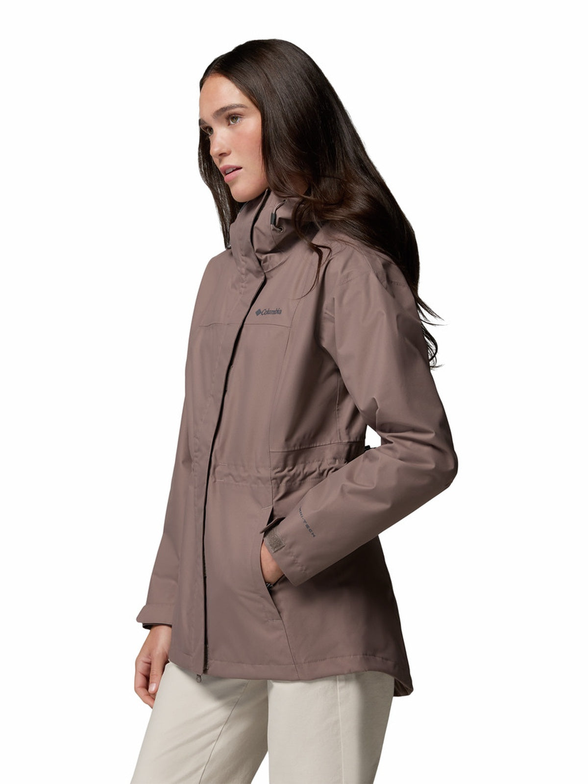 casaca-impermeable-larga-mujer-hikeboundtm-ii-2113901-2oo-marron