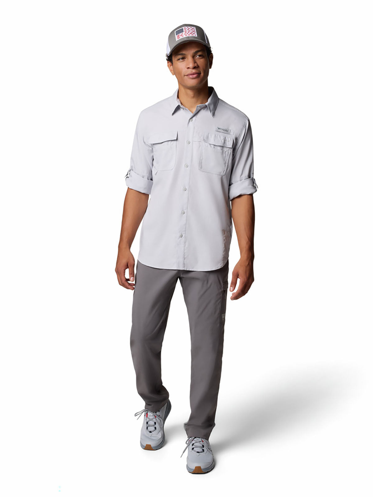 Camisa Hombre Manga Larga PFG Blood And Guts™ V Gris