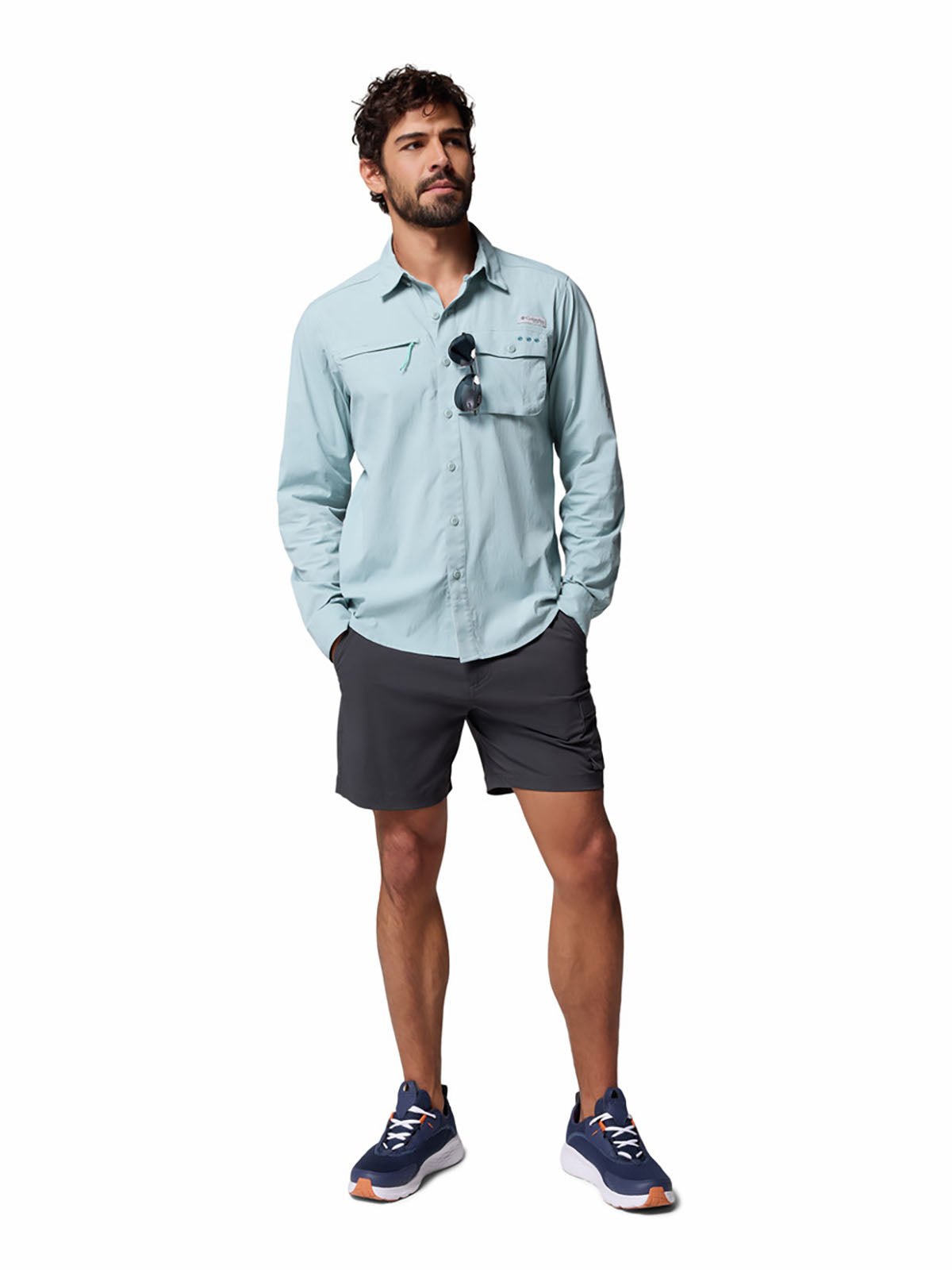 Camisa Hombre Manga Larga PFG Wild Cast™ Celeste