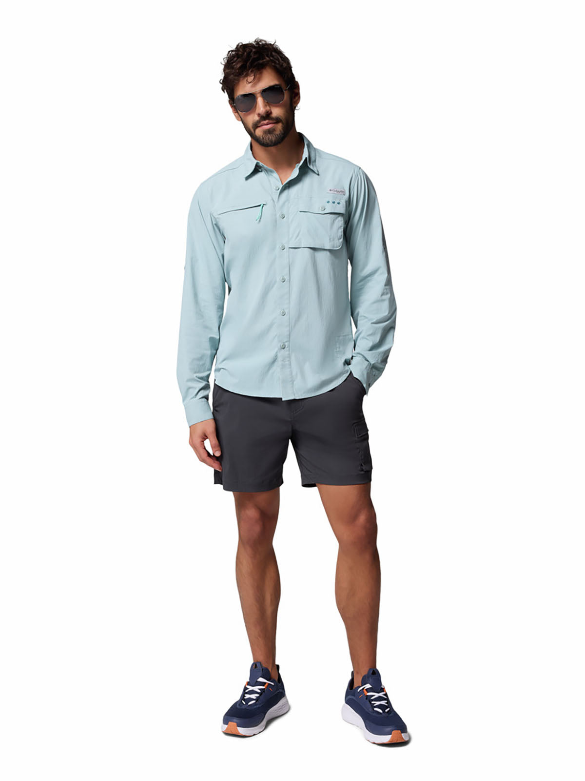 Camisa Hombre Manga Larga PFG Wild Cast™ Celeste