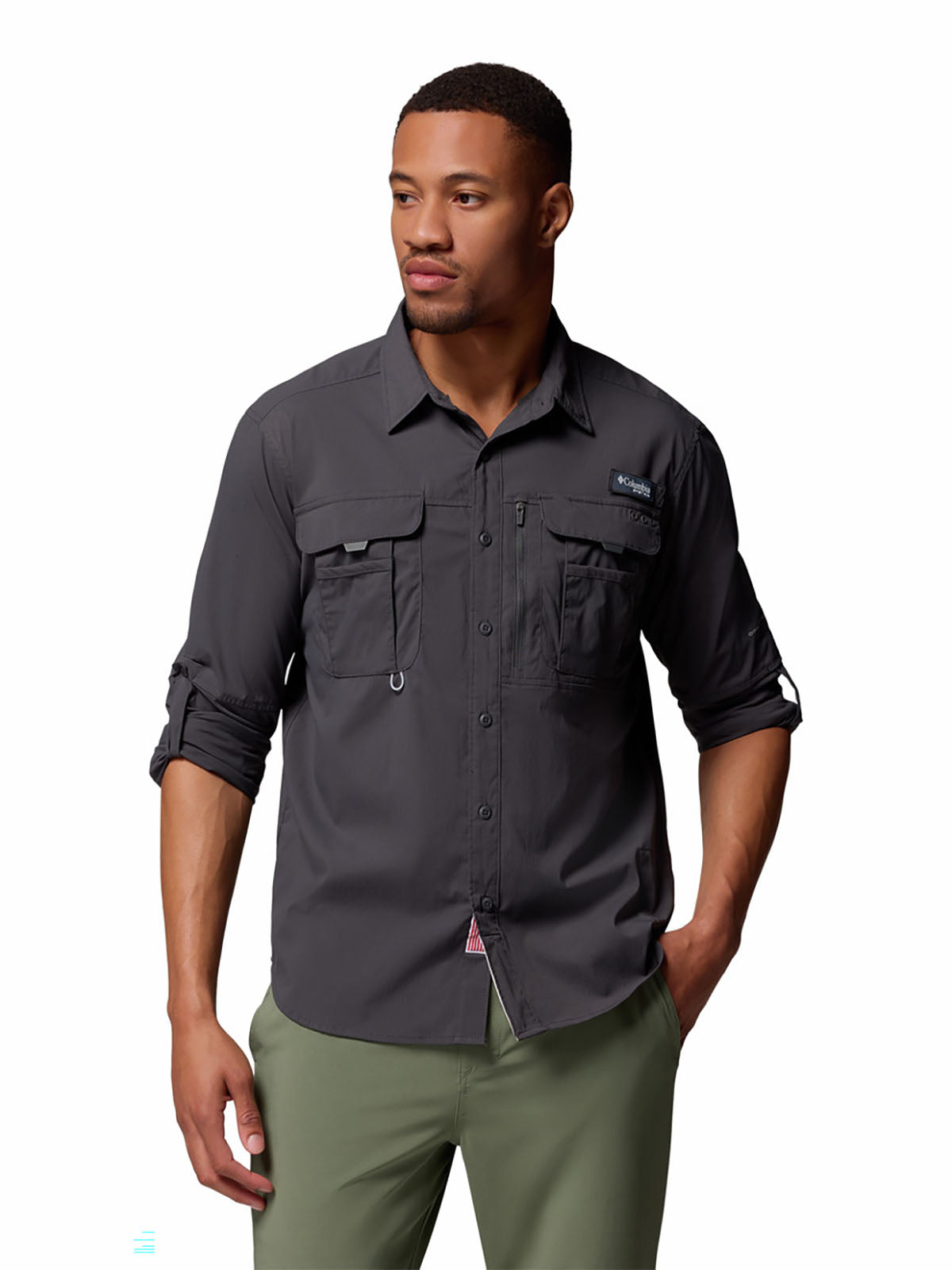 Camisa Manga Larga Hombre PFG Bahama™ Elite Plomo