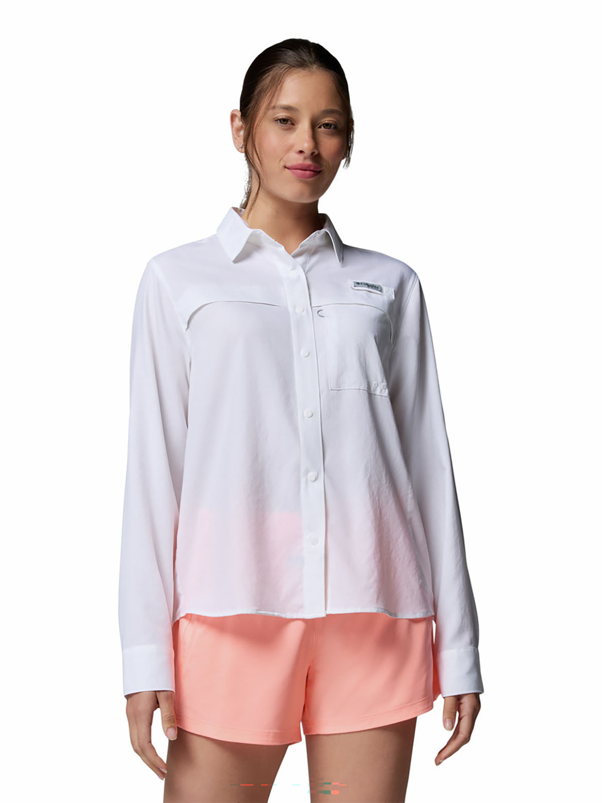 Blusa Manga Corta Mujer PFG Castback™ Blanca