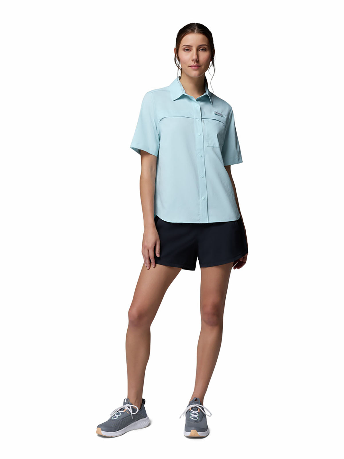 Blusa Manga Corta Mujer PFG Castback™ Celeste