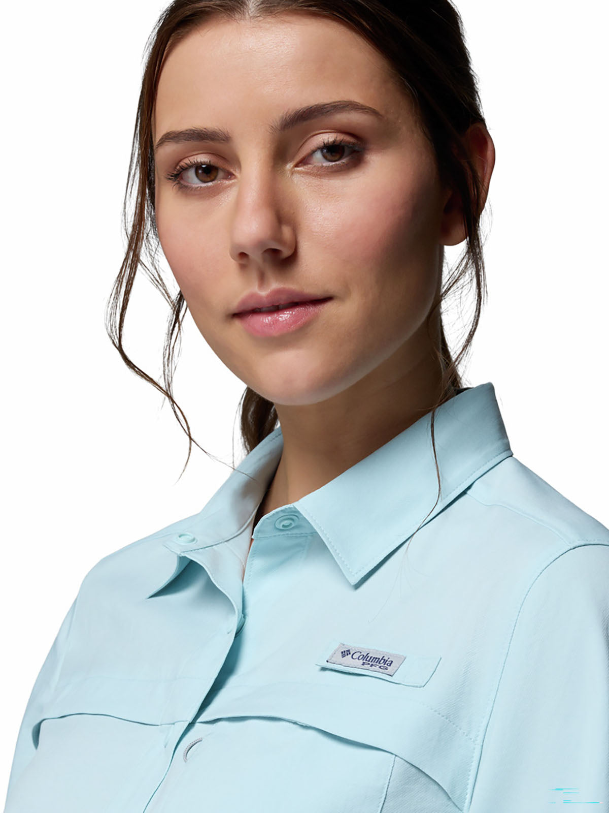 Blusa Manga Corta Mujer PFG Castback™ Celeste