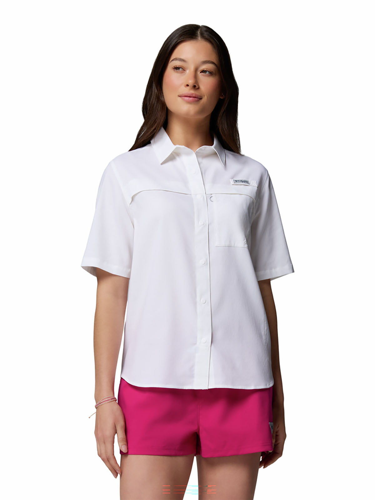 Blusa Manga Corta Mujer PFG Castback™ Blanca
