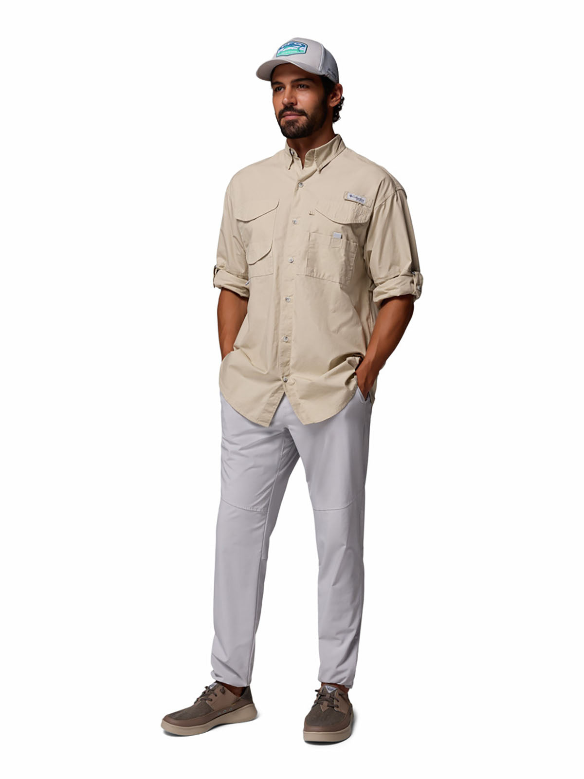 Camisa Manga Larga Hombre Pfg Bonehead™ Beige