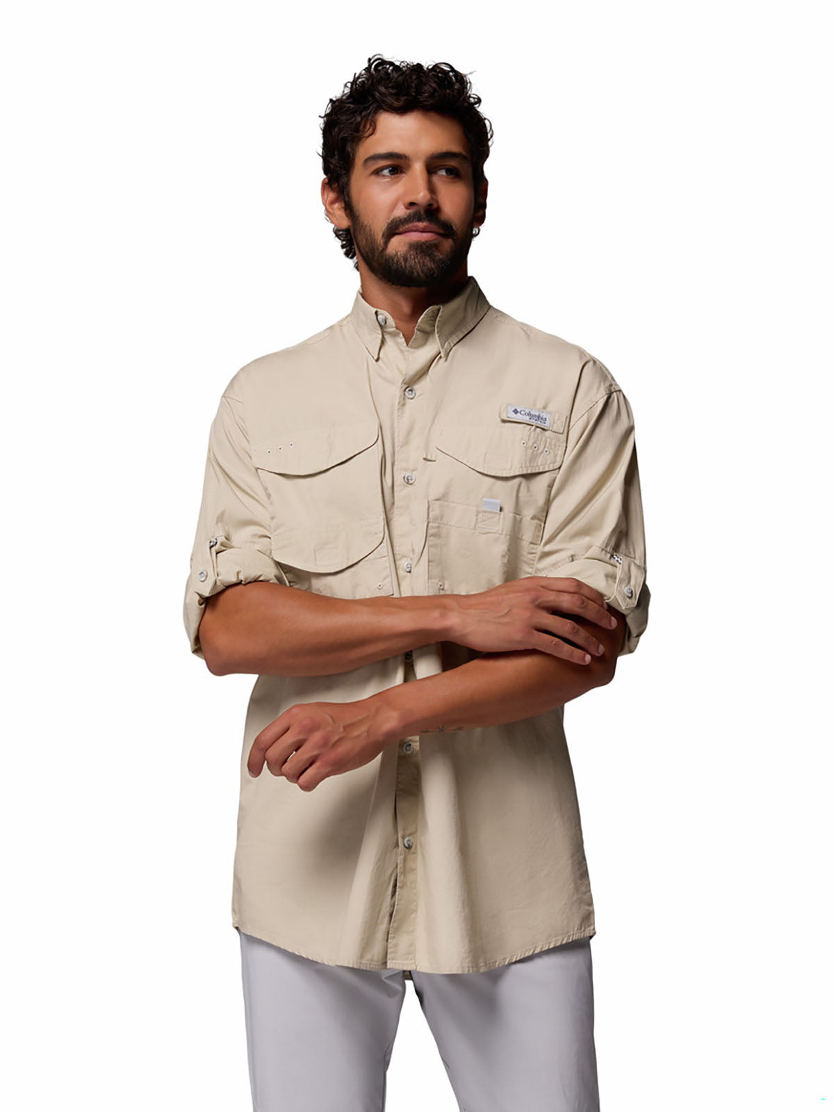 Camisa Manga Larga Hombre Pfg Bonehead™ Beige