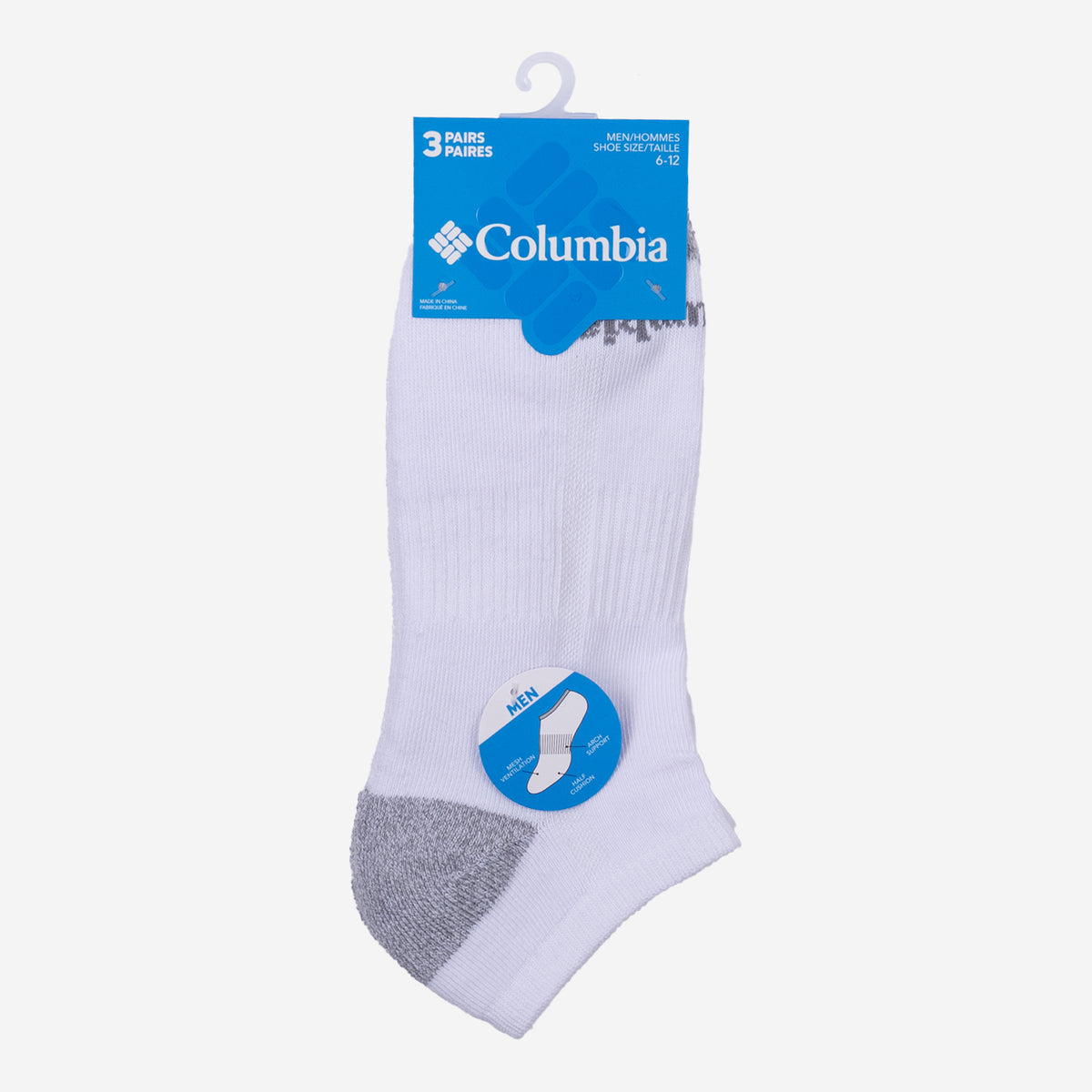 Medias Unisex 3 Pack - No Show Half Cushion Blanco Columbia