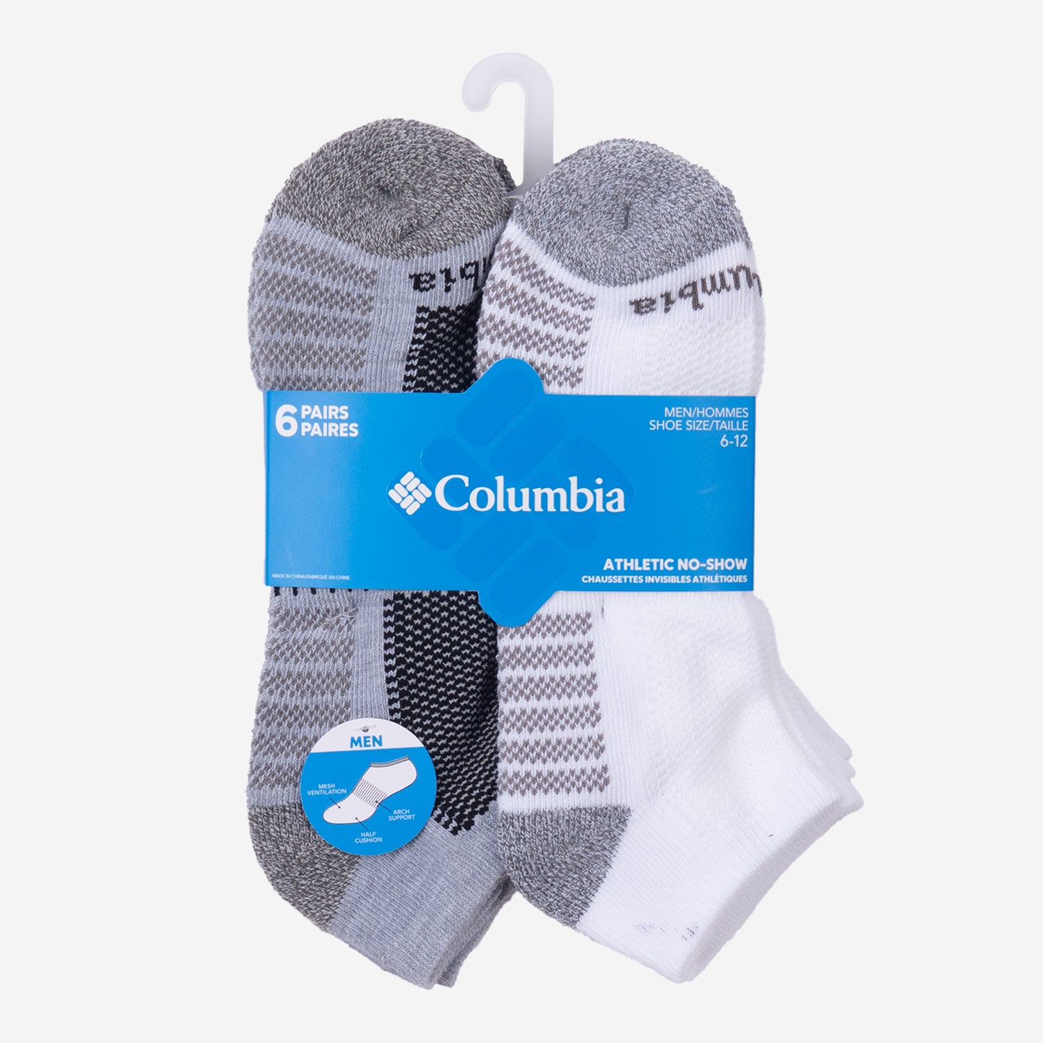 Medias Unisex 6 Pack - No Show Fashion Multicolor Columbia