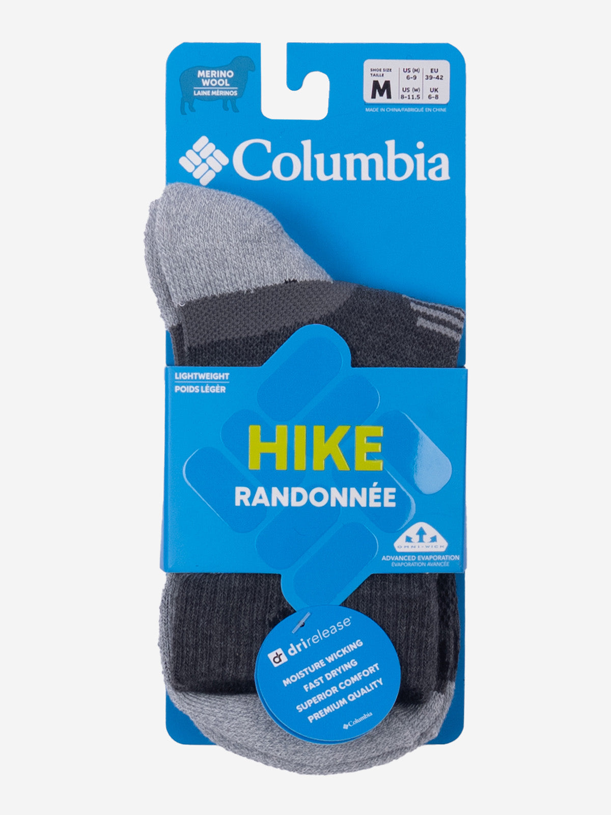medias-1-pack-hike-ultra-lightweight-grises-columbia-rcs765dusgy11pr-zma